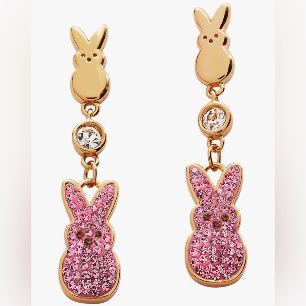 *NWT* Alex and Ani Peeps Pink Crystal Bunny Statement Earrings